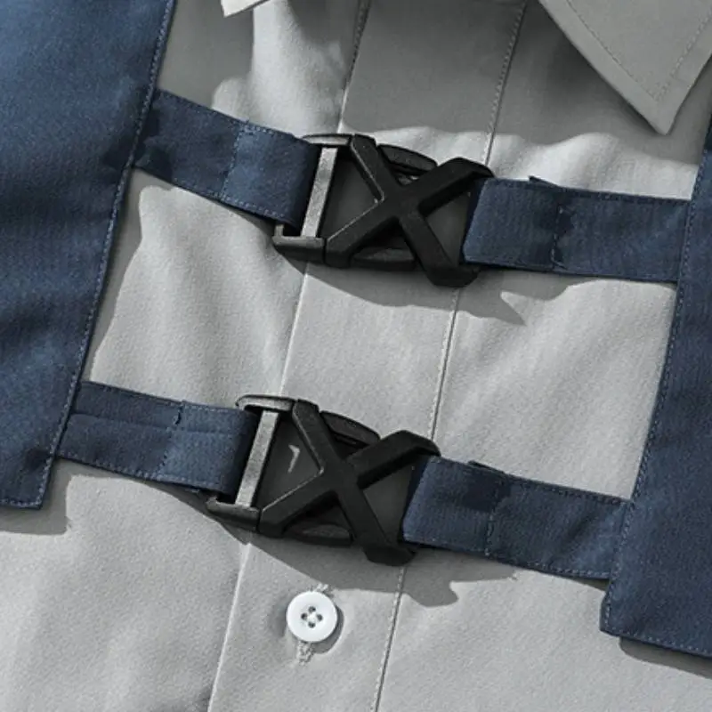Retro Splicing Short Sleeved Shirt-2