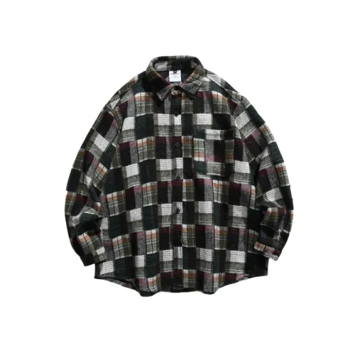 Plaid Colorful Tide Casual Long-Sleeved Shirt