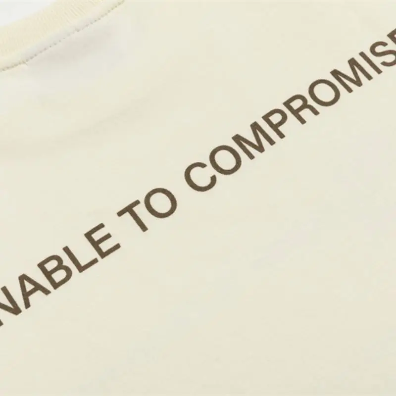 New Season Vintage Letter Printed Fake Two piece Long Sleeved Top Hoodie-5