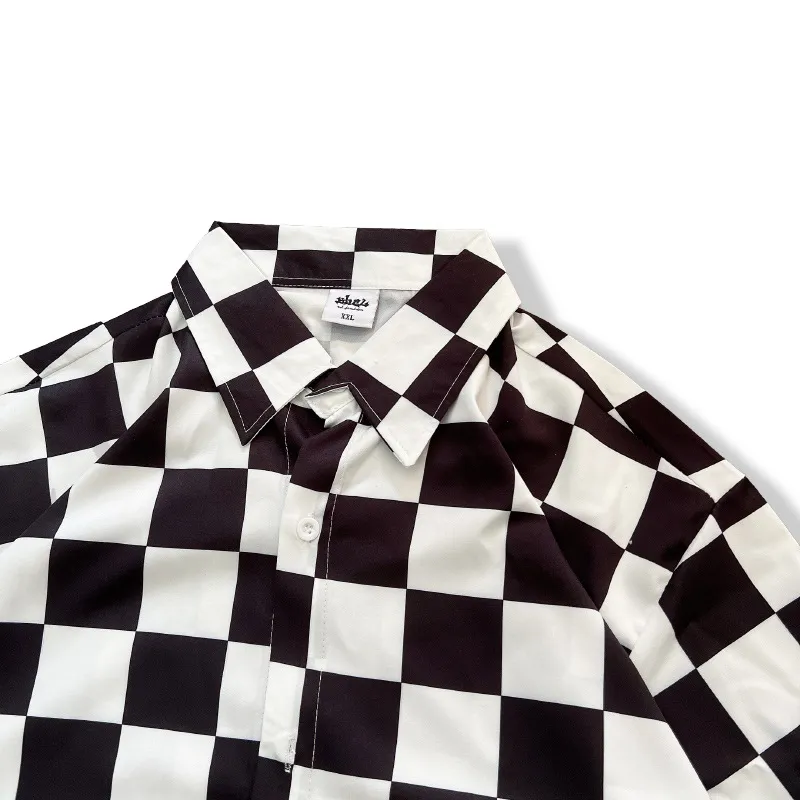 Retro Plaid Flame Short Sleeve Shirt-3