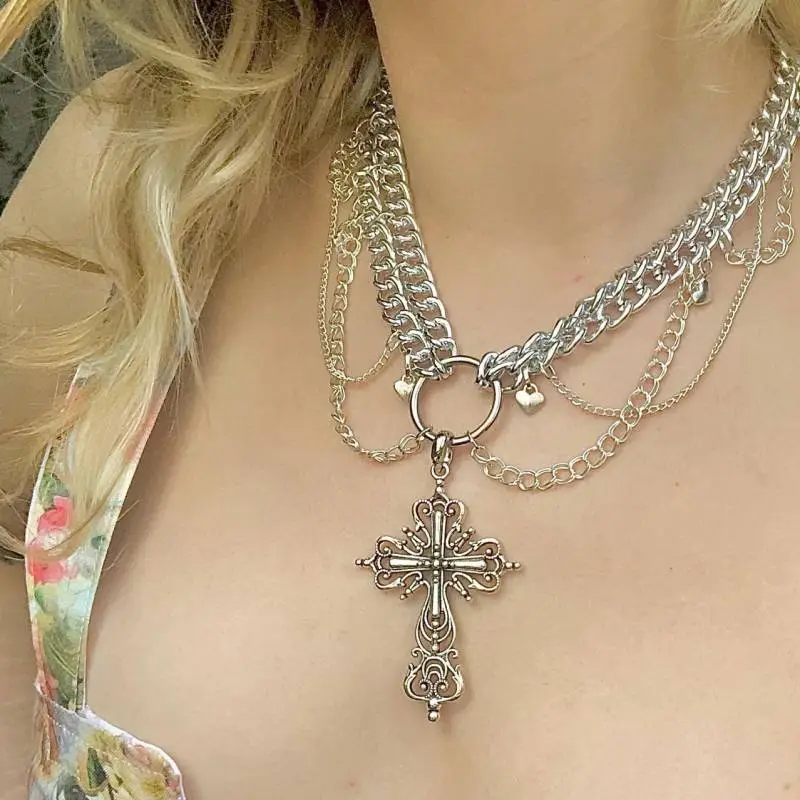 Hip Hop Double Layer Necklace-1