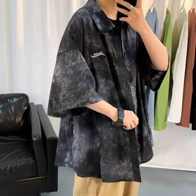Tie Dye Embroidery Trendy Loose Shirt-2