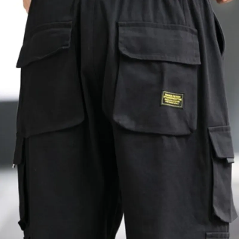 Plus Size Loose Multi pocket Pants-4