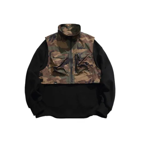 Cityoby Camouflage True Two-Piece Vest Outdoor Casual Sweatshirt