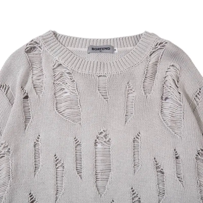 High Street Design Sense Beggar's Ripped Sweater-2