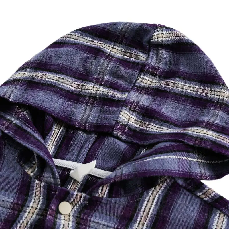 Retro Lazy Style Plaid Long Sleeve Shirt-5