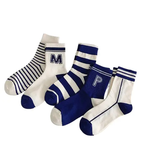 Casual Striped Mid-Calf Sock