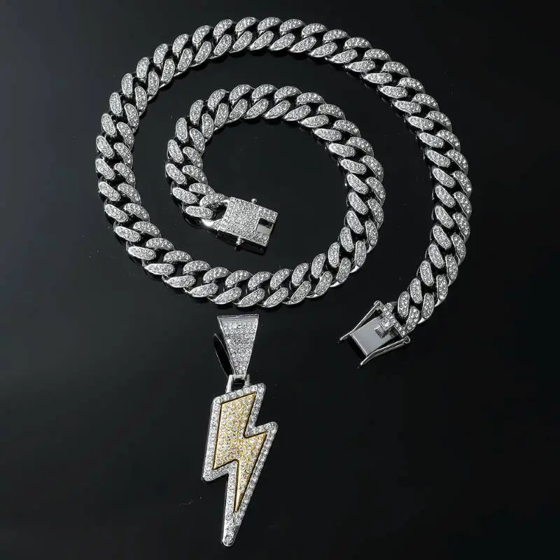 Lightning Diamond Pendant Necklace-4