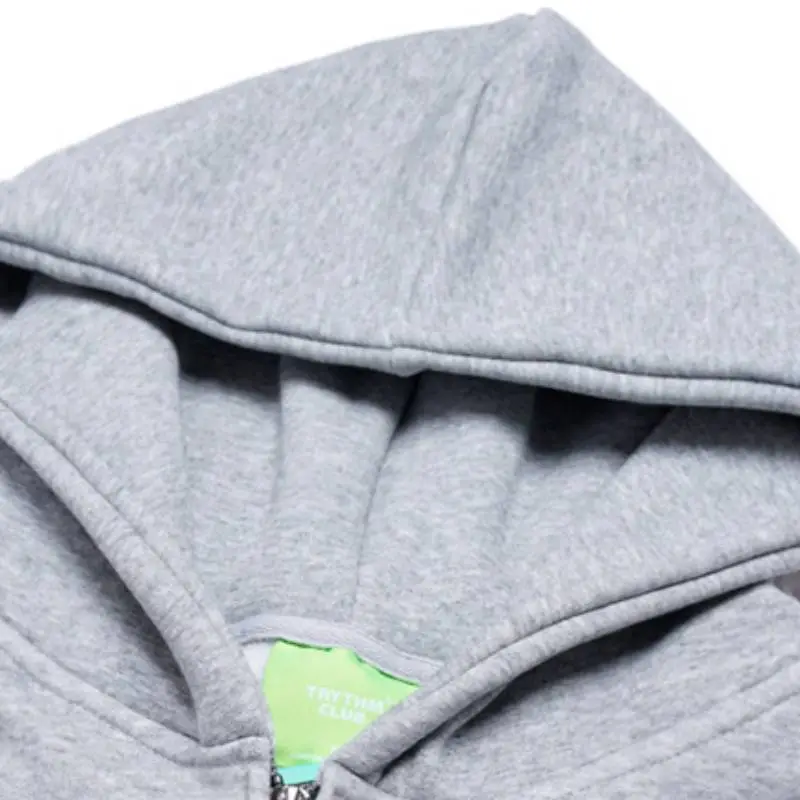 Tide Simple Letter Oversize Neutral Velvet Hooded Wear-2