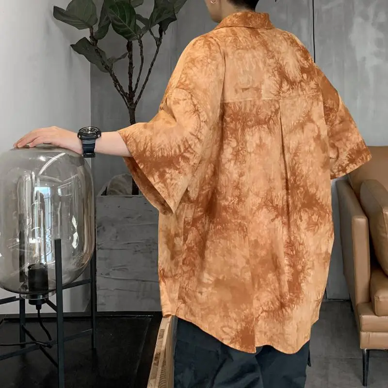 Tie Dye Embroidery Trendy Loose Shirt-5