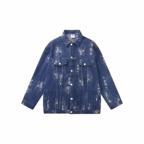 HELIPORT Tassel vintage distressed denim jacket