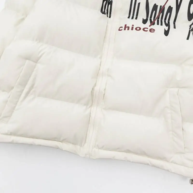 Letter Printing Collar Cotton padded Coat-2
