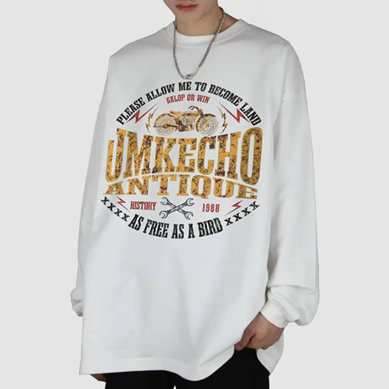 Trendy Vintage Washed Long Sleeve Crewneck Hoodie-8