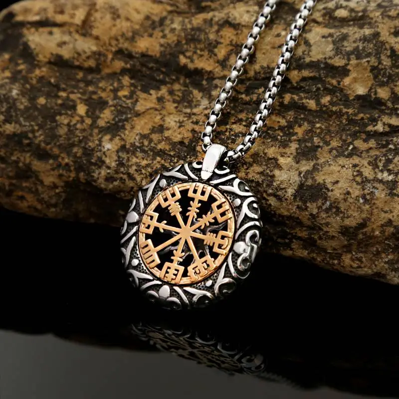 New Titanium Stainless Steel Vintage Pendant Hollow Jewelry-4