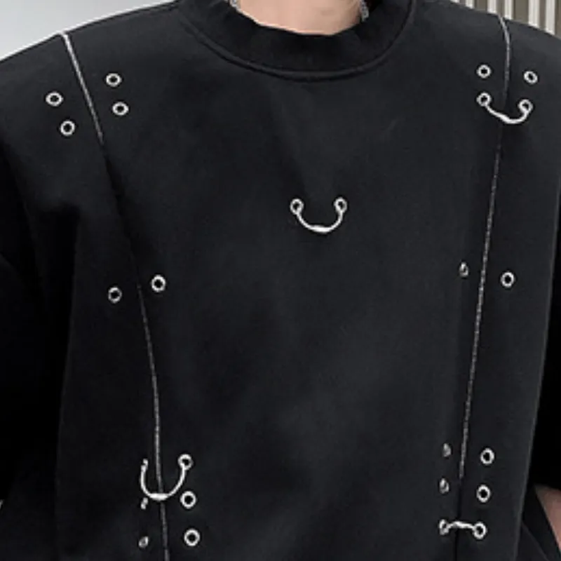 Metal Shoulder Pad Design T Shirt-3