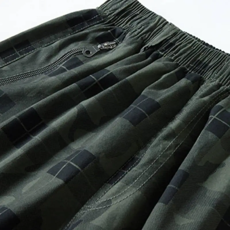 Loose Casual Camouflage Plaid Printed Large Pants-4