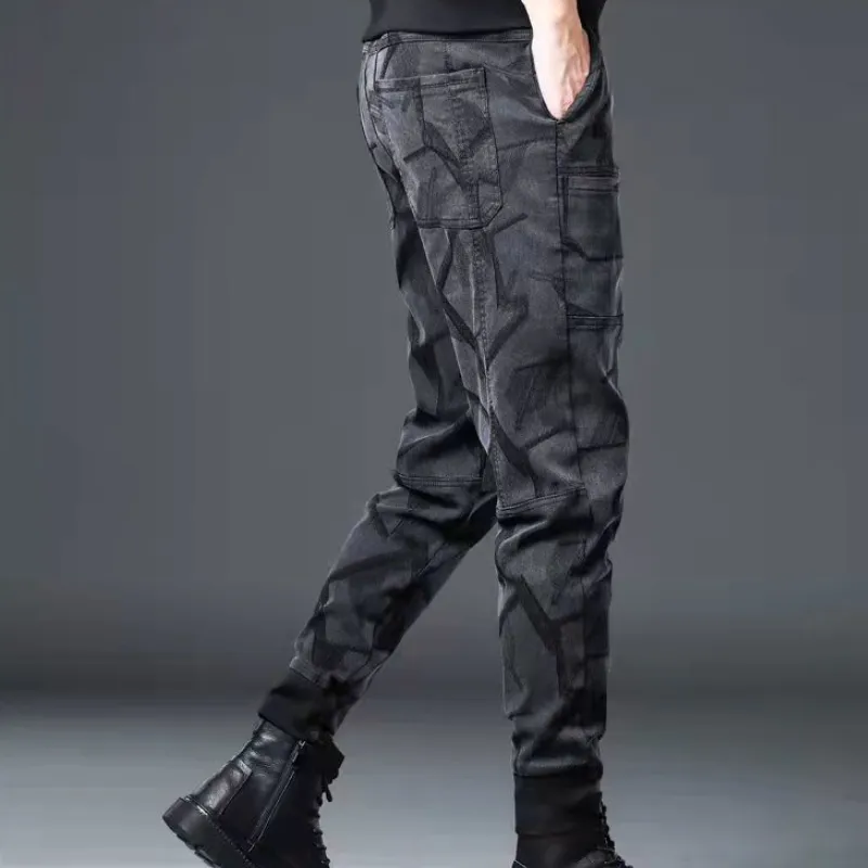 Camouflage Jacquard Casual Pants-3