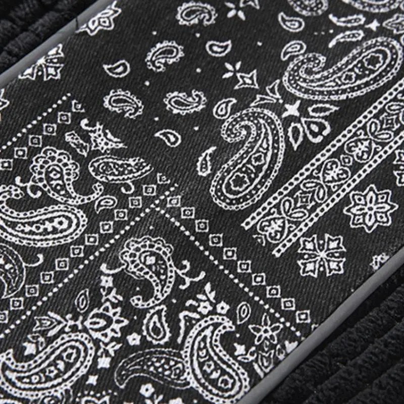New Style National Fashion Corduroy Casual Cashew Flower Stitching Sports Pants swag OOTD-5