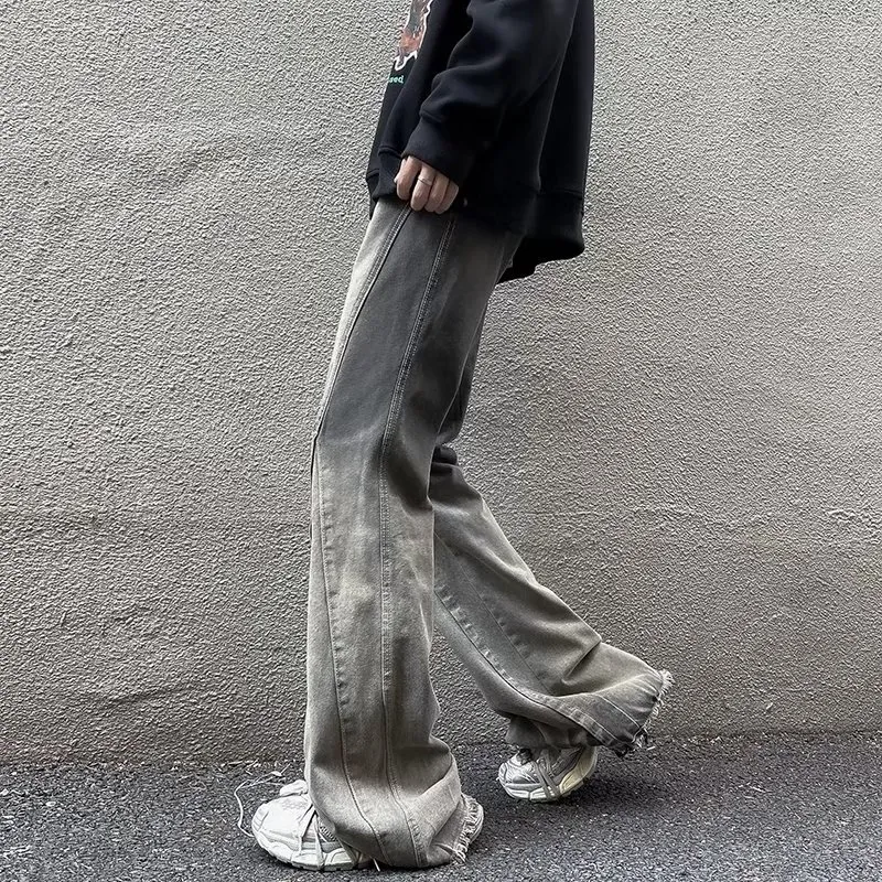 Retro Raw Edge Gradient Jeans-3