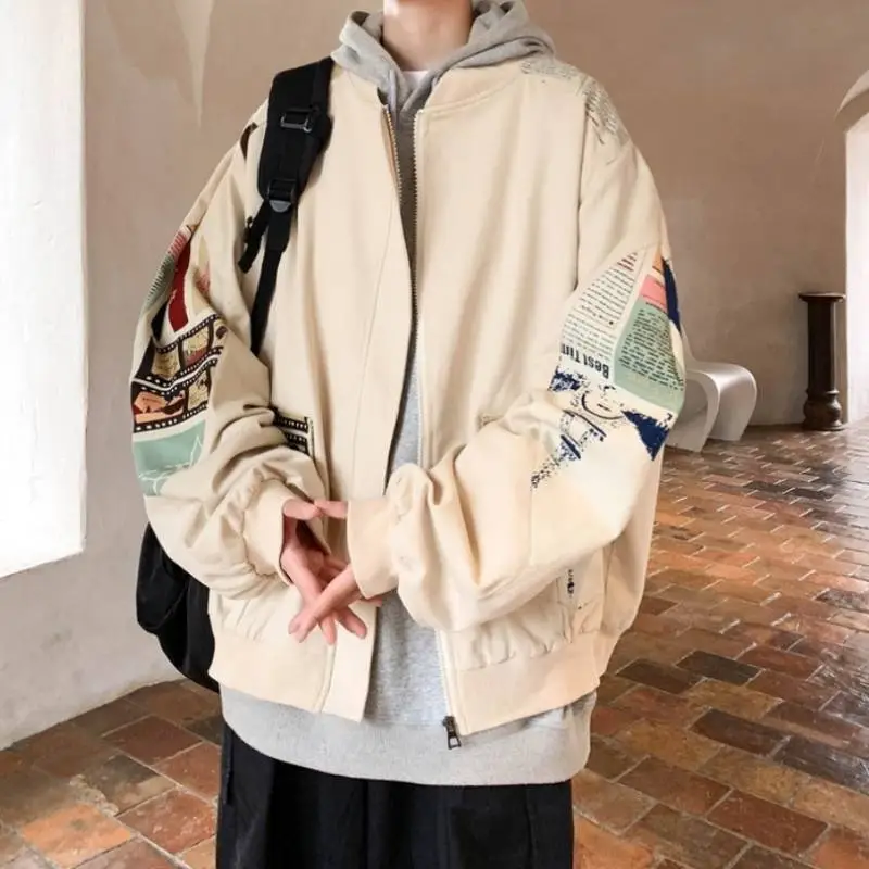 Baseball Niche Stitching Retro Jacket-1