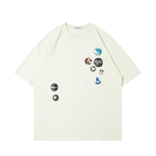 Retro Cotton Five-Point T-Shirt