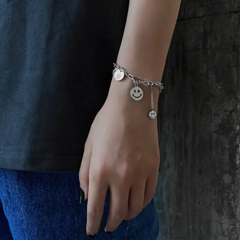 Double Layer Smiley Face Bracelet-2