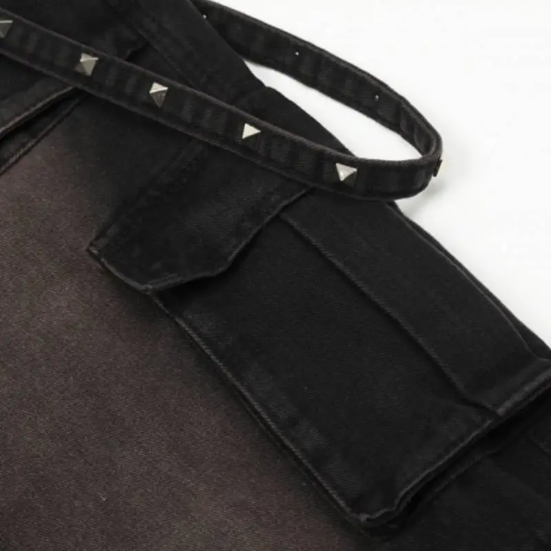 Trendy Loose Multi Pocket Jeans-6