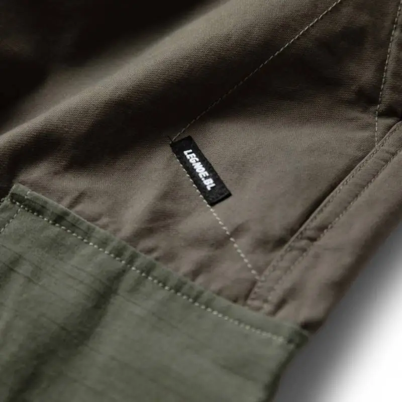 Contrast Color Drawstring Cargo Pants-4
