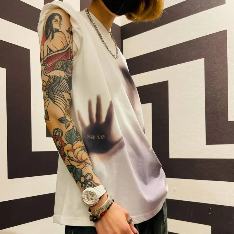 New Fashion Brand Fuzzy Figure Short sleeved T shirt Swag OOTD-6