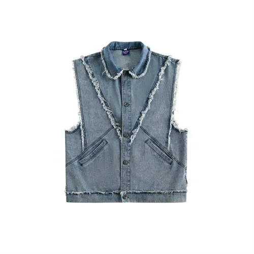 WashedSplicing Denim Vest