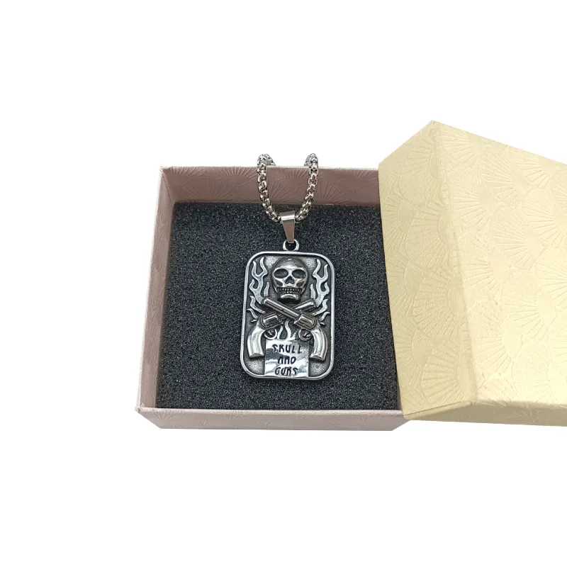 Skull Military Necklace Niche Design Retro-3
