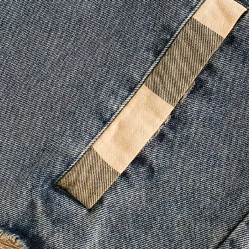 New Style Street Irregular Loose Stitching Street Denim Jacket swag OOTD-9