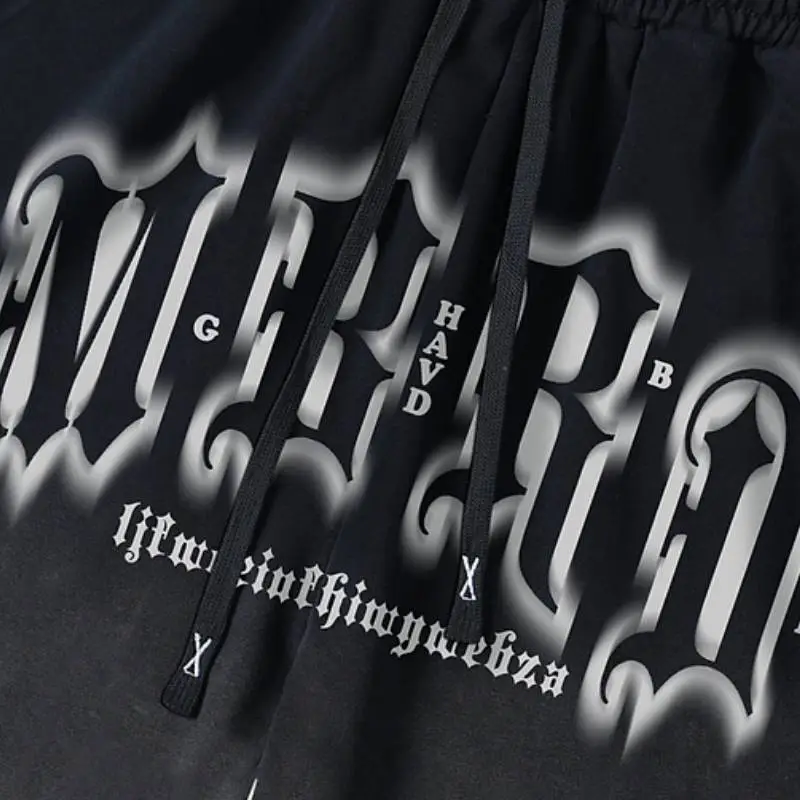 Retro Hip Hop Gothic Shorts-3