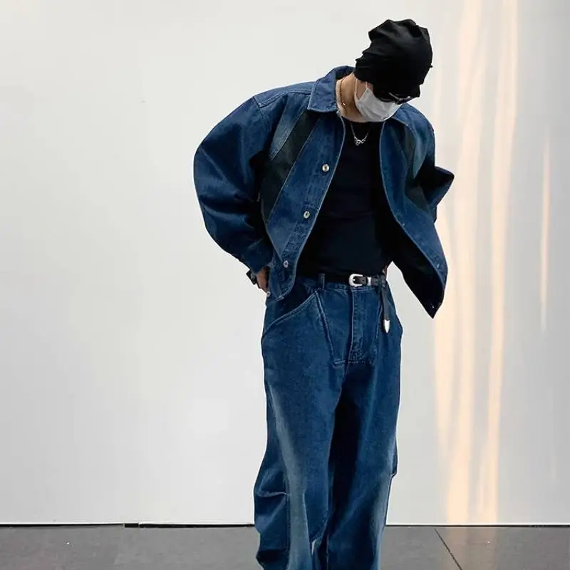 Blue Patchwork Denim Jacket-2