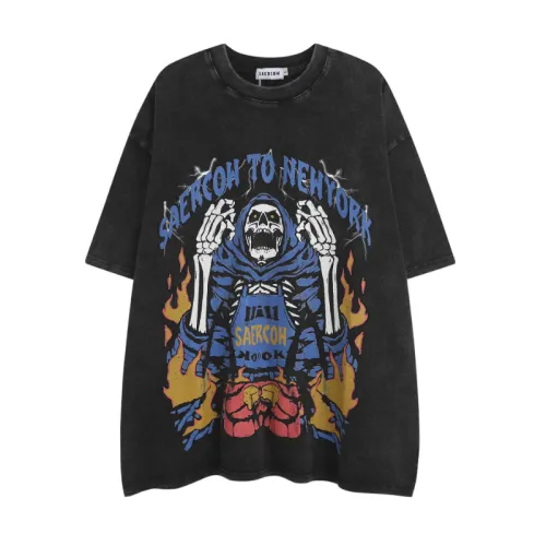 Washed Skull Print T-Shirt