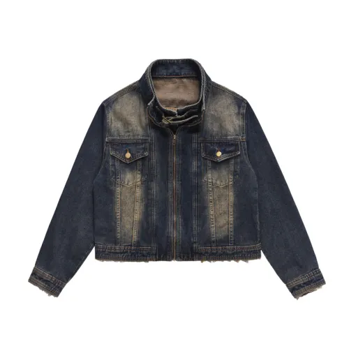 Vintage Design Distressed Denim Loose Jacket