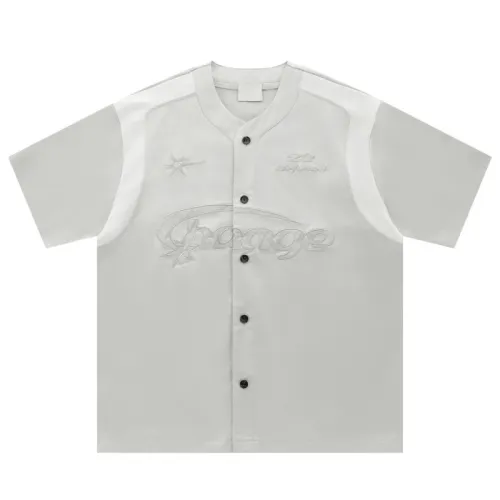 Retro Letter Embroidered Short-Sleeved Shirt