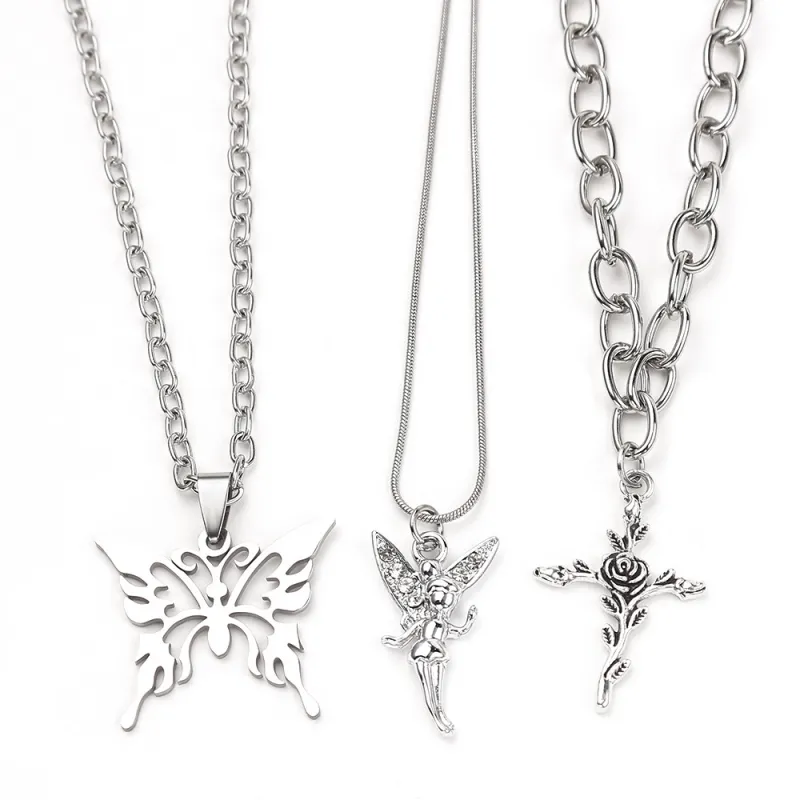 Butterfly Angel Multi Layer Necklace-4