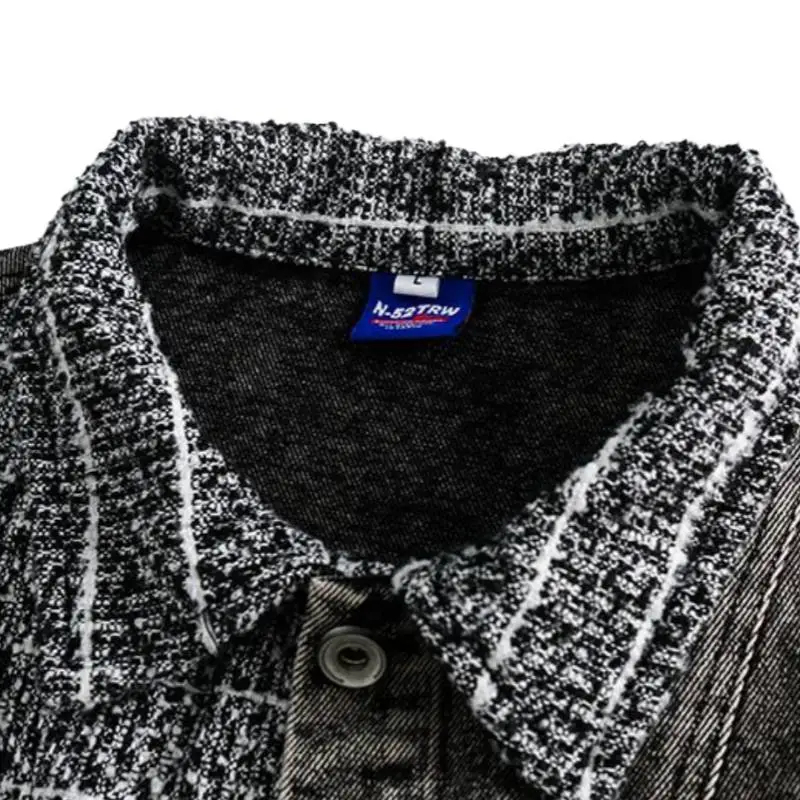 Retro Stitching Denim Jacket-2