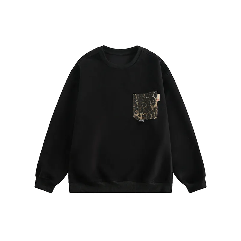 Leopard Print Patch Bag Crewneck Sweatshirt-0