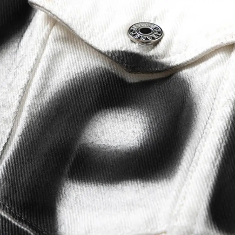 Retro Watermark Hand painted Letters Jacket-4
