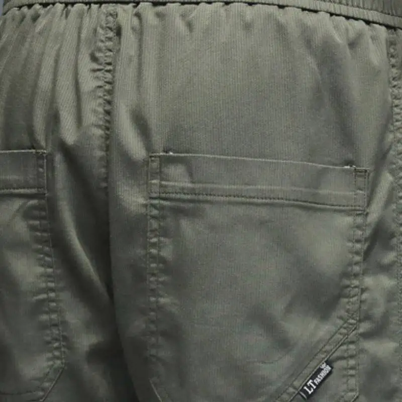 Solid Color Simple Multi color Stretch Casual Pants-9