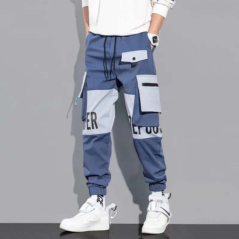 Functional Stitching Loose Casual Pants-2