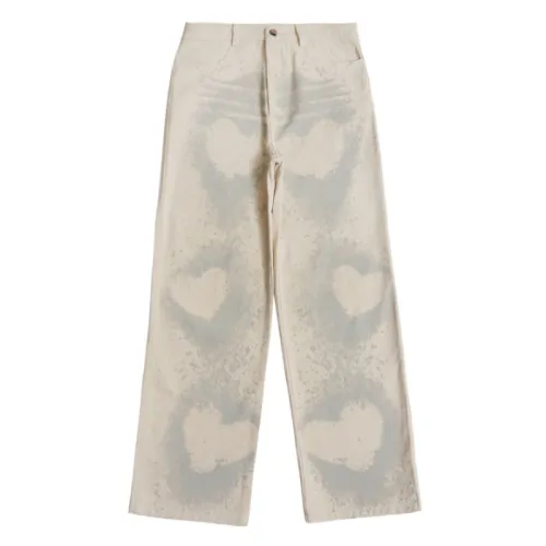 Love Art Hand-painted Design Straight Leg Pants