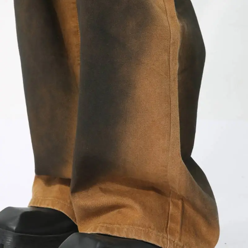 Trendy Color Contrast Dirty Jeans-7