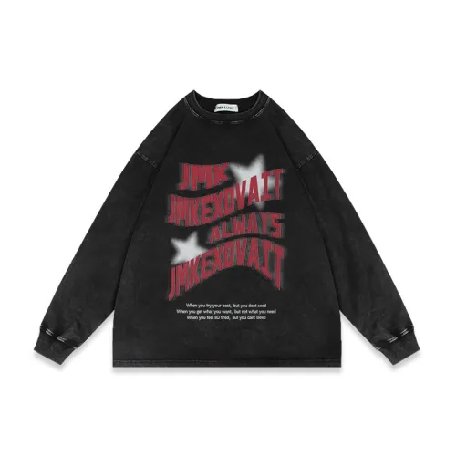 Loose Five-Pointed Star Letter Print Long Sleeve Shirt