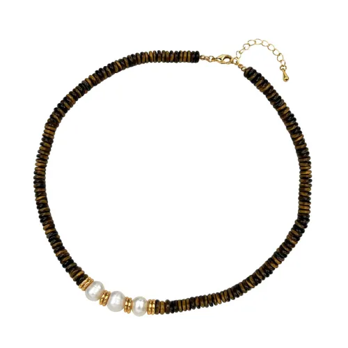 Pearl Tiger Eye Necklace