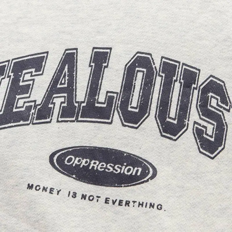 Embroidered Letters Oversize Long Sleeve Sweatshirt-4