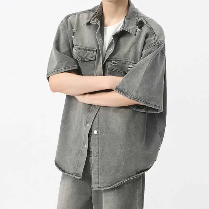 Trendy Washed Denim Suit-6