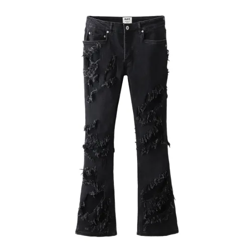 High Street Diablo Breaking Stitching Streak-whisker Micro-flared Pants